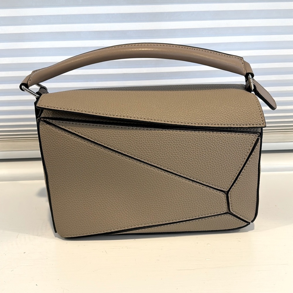 Chic Tan Puzzle top handle / crossbody Bag for Women